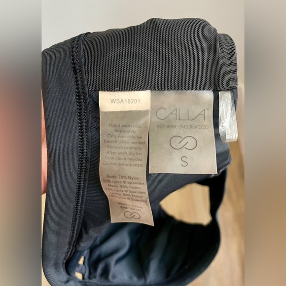 CALIA by Carrie Underwood Womens Cage Front High Neck Bikini Top Caviar SET - Picture 6 of 8